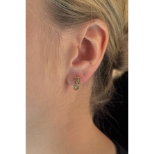 Fiyonk Kuyumculuk 14 Ayar Altın Desenli Oyma Halka Küpe