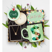 Ejoya Kişiye Özel 14 Ayar Altın Harf Kolye & Kupa & Mum & Mesaj Kartı  113306