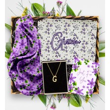 Ejoya Kişiye Özel Gümüş Harf Kolye & Fular & Makyaj Çantası & Mesaj Kartı  113296