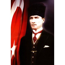 Bilsan Bayrak Atatürk Posteri 800X1200 cm 1. Kalite Raşel Kumaş