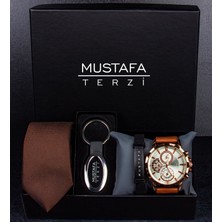 Ejoya Kişiye Özel Kutusunda Kravat Anahtarlık Bileklik ve Saat Erkek  89762