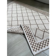 Bluenity Eylül  Pamuklu 2'Li Banyo Paspas Seti 55x100+50x55 Cm - Bej