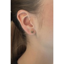 Fiyonk Kuyumculuk 14 Ayar Altın Desenli Küp Küpe