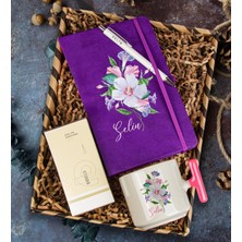 Ejoya Kişiye Özel Defter Kalem & Latte Kupa & Bargello 122 Kadın Parfüm  112636