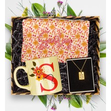 Ejoya Kişiye Özel Gümüş Harf Kolye & Kupa & Makyaj Çantası  113291