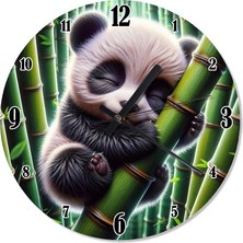 Ekart Bambu Panda Sessiz Duvar Saati