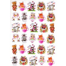 Limmy Sticker Kabartmalı A4 Boyutunda Stiker Defter, Planlayıcı ETIKET-(LIM526) - Süslü Hayvanlar