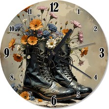 Ekart Kır Çiçekleri Akarlı Duvar Saati