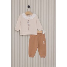 U.S. Polo Assn. Krem Kız Bebek Takım