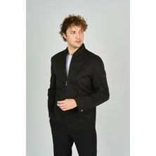 Lucas Erkek Dik Yaka Fermuar Kapamalı Pamuklu Mont 2673 Siyah