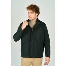 Lucas Erkek Fermuar ve Çıtçıt Kapamalı Hakim Yaka Kaban 4785 Yeşil