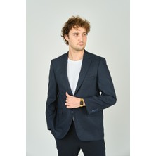 Gio Erkek Klasik Kesim Regular Fit Yün Ceket 2413 Lacivert