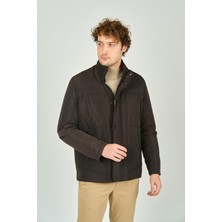 Lucas Erkek Fermuar ve Çıtçıt Kapamalı Hakim Yaka Kaban 4785 Kahverengi