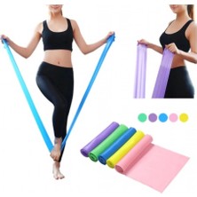 Sarı Pilates Lastiği Kolay Direnç Pilates 120 Cm*15 Cm*0.25 mm