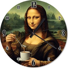 Ekart Kahve Mona Lisa Akarlı Duvar Saati