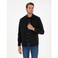 Pierre Cardin Erkek Siyah Regular Fit Uzun Kollu Jean Gömlek 50292591-VR046
