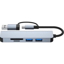 Byars-In 1 USB C Hub USB 3.0 Tip C Splitter Multiport Dock Adaptörü Sd/tf Kart Için Byarsbilişim