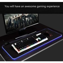 ByArs-Led Işıklı Gaming Mousepad Xl 80cm X 30 Cm Büyük Boy Oyuncu Mouse Pad -ByArs