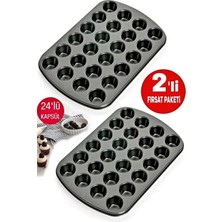 Maridet Muffin Kalıbı 24'lü Mini Cupcake Fırın Kapsülü Kek Browni Kekstra Kurabiye Kalıbı Muffin Baking Pan Extra Dayanıklı Yanmaz Yapışmaz Muffin