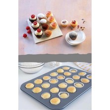 Maridet Muffin Kalıbı 24'lü Mini Cupcake Fırın Kapsülü Kek Browni Kekstra Kurabiye Kalıbı Muffin Baking Pan Extra Dayanıklı Yanmaz Yapışmaz Muffin