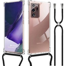 Samsung Galaxy Note 20 Ultra Askılı İpli Şeffaf Tank Kılıf