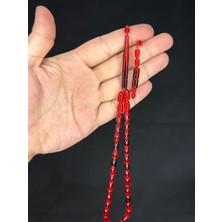 Anemore Collection  mermi Kesim Kırmızı Renk Plastik Tesbih 3 adet Set T-478-3