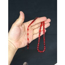 Anemore Collection  mermi Kesim Kırmızı Renk Plastik Tesbih 3 adet Set T-478-3
