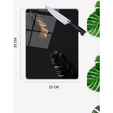 Shopping Haven Yaprak Desen Cam Kesme Tablası | Hediyelik, Dekoratif, Ofis, Mutfak
