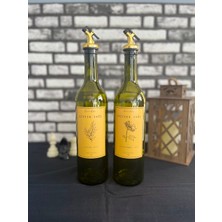 Amber 2\\\'li 750 ml Zeytinyağı Sıvıyağ Şişesi Yağdanlık Yağlık Gold