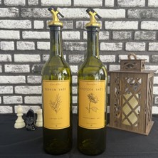 Amber 2\\\'li 750 ml Zeytinyağı Sıvıyağ Şişesi Yağdanlık Yağlık Gold