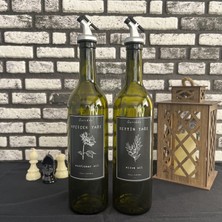Amber 2\\\'li 750 ml Zeytinyağı Sıvıyağ Şişesi Yağdanlık Yağlık Siyah