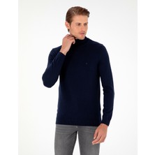Pierre Cardin Erkek Lacivert Slim Fit Balıkçı Yaka Basic Triko Kazak 50296582-VR033
