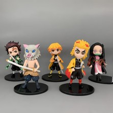 Elifeshop Demon Slayer Iblis Avcıları Z. Agatsuma T. Kamado I. Hashibira N. Chan K. Rengoku Anime Figür Seti