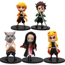 Elifeshop Demon Slayer Iblis Avcıları Z. Agatsuma T. Kamado I. Hashibira N. Chan K. Rengoku Anime Figür Seti