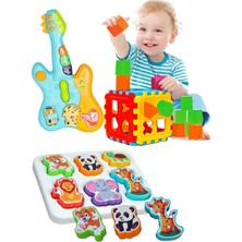 Oruç Oyuncak Işıklı ve Müzikli Gitar  Sevimli Hayvanlar Bultak Set