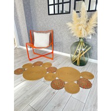 Natura El Dokuma Jüt Bohem Tarz Otantik Salon Oturma Odası Mutfak Banyo Koridor Natural Halı 100%100 Pamuk Halı