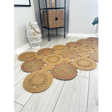 Natura El Dokuma Jüt Bohem Tarz Otantik Salon Oturma Odası Koridor Mutfak Halısı Banyo Paspası Natural Halı 100%100 Pamuk Halı
