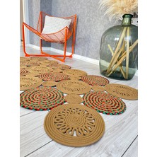 Natura El Dokuma Jüt Bohem Tarz Otantik Salon Oturma Odası Koridor Mutfak Halısı Banyo Paspası Natural Halı 100%100 Pamuk Halı