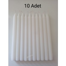 Qosrix 10'lu Beyaz Şamdan Soya Mumu