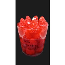 Meltt Candle 4'lü Set Kırmızı Çilek Detaylı Tasarım Mum