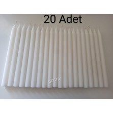Qosrix 20'li Beyaz Şamdan Soya Mumu