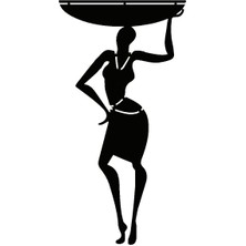 Miyrem Autosticker^#Afrikalı Kadın (Oto-Motor-Laptop-Duvar-Dekor) (Tip 6) 30 X 57 Cm