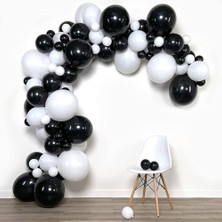 Balon Diyarı  10 adet Siyah - Beyaz- Konfetili şeffaf balon , Metalik , Mat Pastel Kaliteli Balon Seti