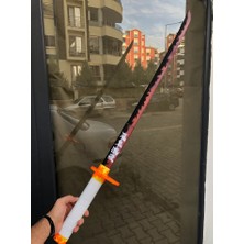 Rengoku Katana Sword Kılıç Demon Slayer 95 cm Katlanabilir Sağlam Plastik Açılıp Kapanabilen Katana