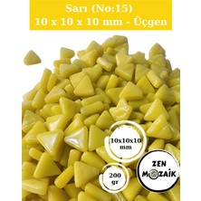 Zen Mozaik Sanatsal Mozaik Çalışmalarınız Için 10X10 X10 mm - Üçgen Cam Mozaik Taşı (200 Gr)