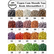 Zen Mozaik Sanatsal Mozaik Çalışmalarınız Için 10X10 X10 mm - Üçgen Cam Mozaik Taşı (200 Gr)