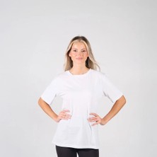 BafacoTekstil %100 Pamuklu Beyaz Basic T-Shirt Erkek / Kadın