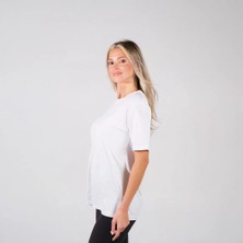 BafacoTekstil %100 Pamuklu Beyaz Basic T-Shirt Erkek / Kadın