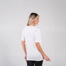 BafacoTekstil %100 Pamuklu Beyaz Basic T-Shirt Erkek / Kadın