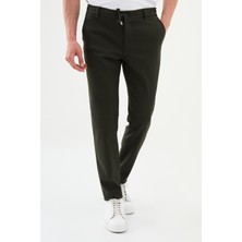 MCR Çizgili Haki Super Slim Fit Erkek Pantolon
